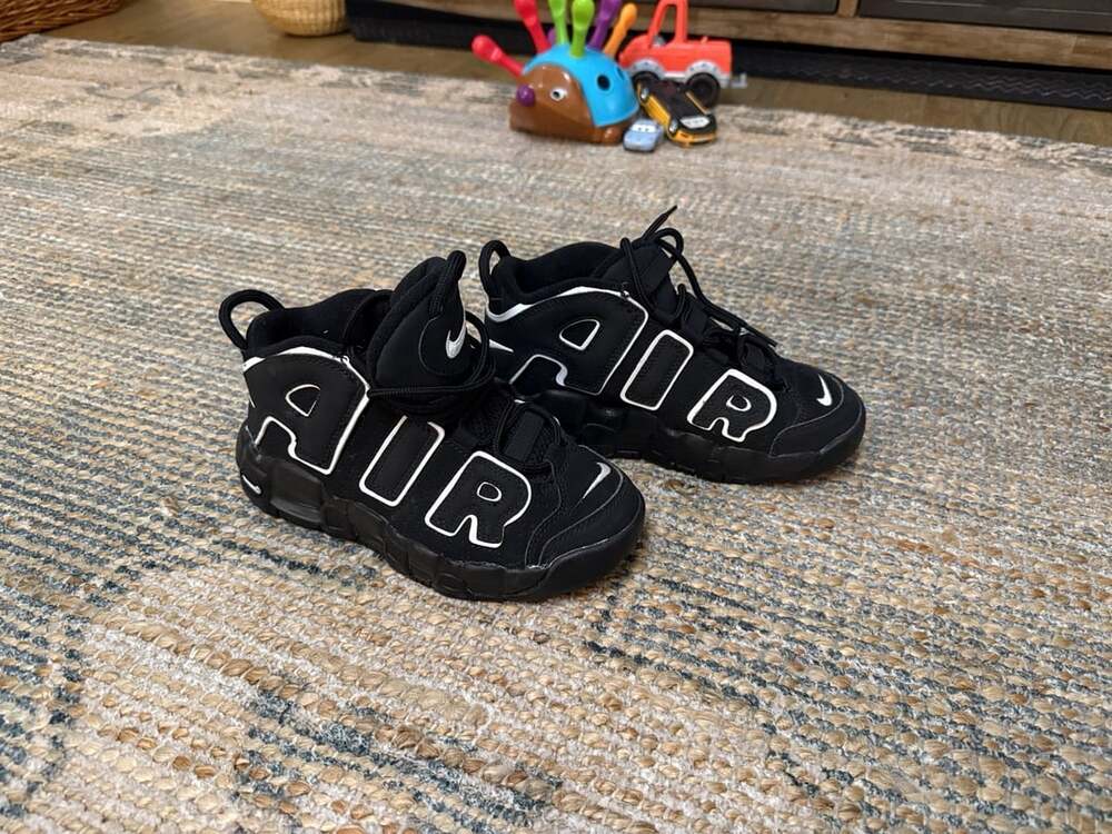 Nike Air More Uptempo Size 1.5Y Black White Sneakers
